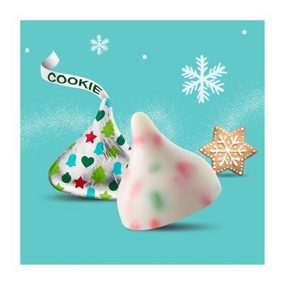 hersheyLimited Edition Holiday Sugar Cookie Kisses, of Individually Wrapped White Chocolate Candies, Bulk Party Favor Treats,
