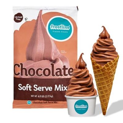 Frostline Chocolate Soft Serve Ice Cream Mix, Lactose &amp; Gluten Free - Just Add Water, Dairy, or Dairy Free Alternative, Use with Blender, Countertop Ice Cream Maker, Soft Serve Machine - 6 lb Bag