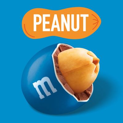 M&MS Peanut Blue Chocolate Candy, 2lbs of Bulk Candy in Resealable Pack for Graduations, Weddings, 4th of July, Birthday Parties, Candy Bars, Dessert Tables & DIY Party Favors