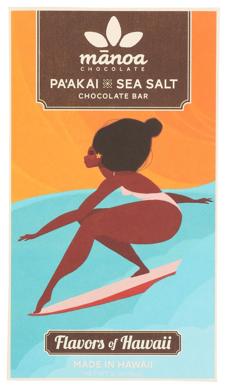 MANOA CHOCOLATE Hawaiian Sea Salt 72%, 2 OZ