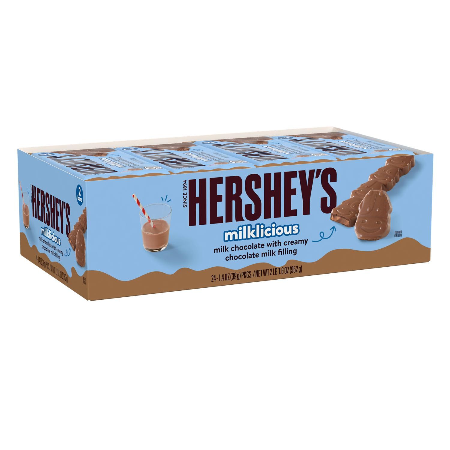 HERSHEY&#39;S Milklicious Milk Chocolate Candy Bars, 1.4 oz (24 Count)