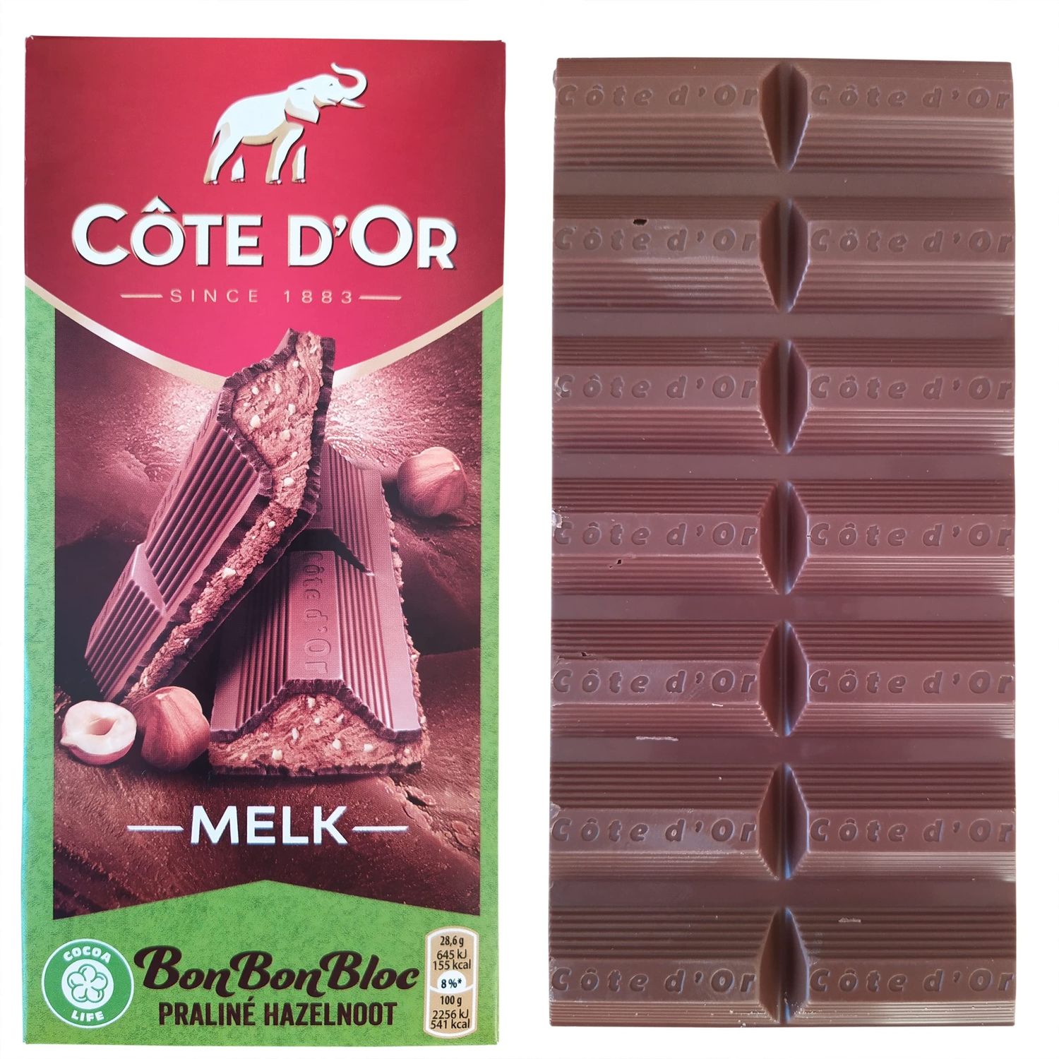 Cote d&#39;Or Chocolate | Cote dOr Praline Milk Hazelnut Bar | Belgian Milk Chocolate with Praline and Hazelnut Filling | Belgian Praline | Total Weight 7.05 ounce