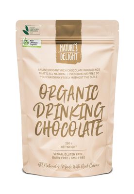 Nature&#39;s Delight Organic Drinking Chocolate 250 g, 8.8185 Ounce, 250.0 grams
