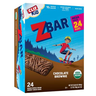 CLIF Kid Zbar - Chocolate Brownie - Soft Baked Whole Grain Snack Bars - USDA Organic - Non-GMO - Plant-Based - 1.27 oz. (24 Pack)