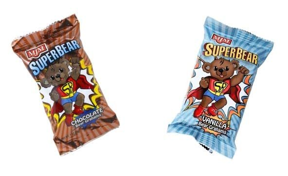 MJM SuperBear Chocolate and Vanilla Graham Combo Pack - Case of 25 Chocolate/25 Vanilla | Delicious Snack for All Ages | Wholesome and Crunchy | Perfect for Parties and Snacking On-the-Go