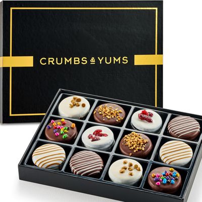 Holiday Christmas Gift Basket - Gourmet Chocolate Cookies with Assorted Toppings - Food Gift Box for Christmas, Family, Birthday, Men &amp; Women