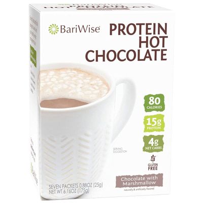 BariWise Protein Hot Chocolate with Marshmallows, Hot Cocoa, Low Sugar, Low Carb, Keto Friendly &amp; Gluten Free (7ct)