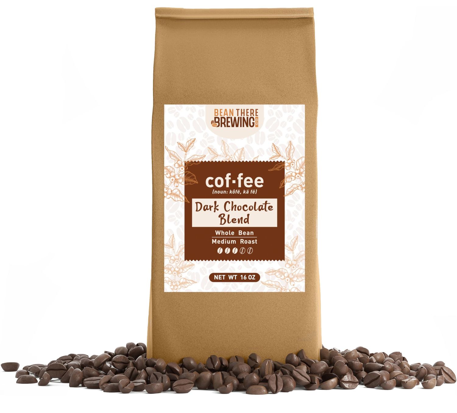 Dark Chocolate Blend Whole Bean Coffee, Medium Roast, 1-Pound Bag