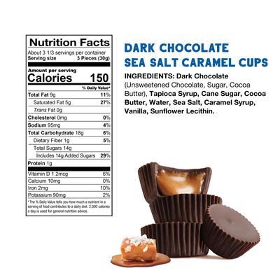 Free2b Sea Salt Caramel Mini Cups, Safe for School and Allergy Friendly - Gluten-Free, Dairy-Free, Nut-Free, and Soy-Free - Dark Chocolate, 3.5 oz Resealable Bag