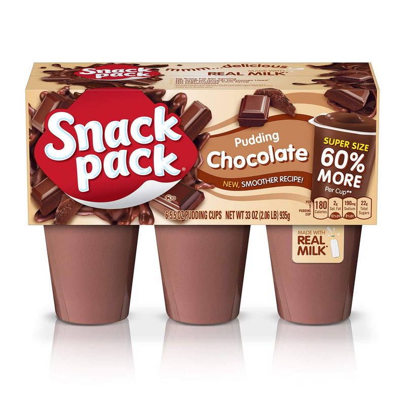Super Snack Pack Chocolate Pudding Cups, 6 Count, 8 Pack