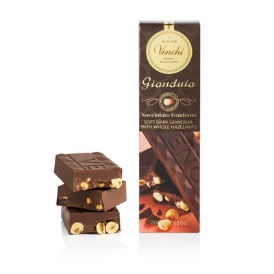 Venchi - Dark Gianduia with Hazelnuts Soft Bars, 7.05 oz - Gluten Free