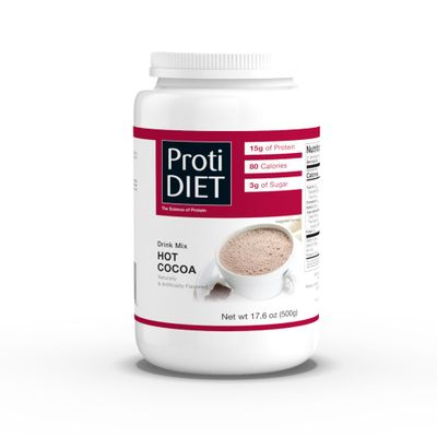 ProtiDIET High Protein Hot Cocoa Mix - Low Fat Hot Cocoa Drink with Collagen - 21 Servings of Smooth and Rich Chocolaty Protein Drink Mix Flavor - 17.6 oz Canister