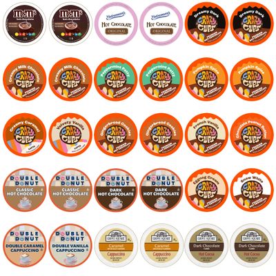 Cappuccino &amp; Hot Chocolate Variety Pack, Including Flavored Hot Chocolate &amp; Cappuccino Coffee for Keurig KCup Machines, Hot Cocoa Coffee Pods Variety, Coffee | Set, Hot Chocolate | Set, 30 Count