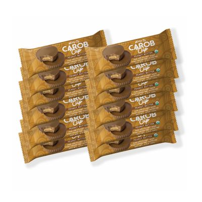 Missy J&#39;s Peanut Butter Carob Cups .9 Ounce 12 Pack | Carob Made w/Coconut Sugar, Vegan and Gluten-Free | Healthy Caffeine Free Substitute for Chocolate, Perfect for Snacks and Treats