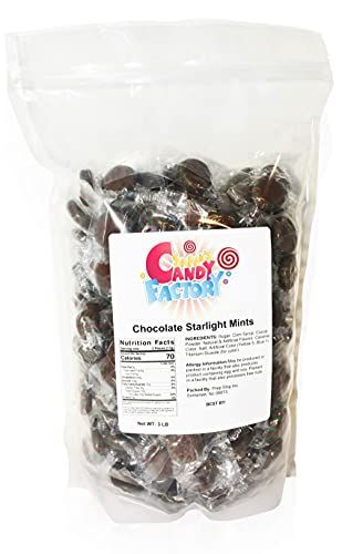 Sarah's Candy Factory Starlight Chocolate Mints Bulk Hard Candy Discs in Resealable Bag, 3 Lbs