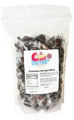 Sarah&#39;s Candy Factory Starlight Chocolate Mints Bulk Hard Candy Discs in Resealable Bag, 3 Lbs