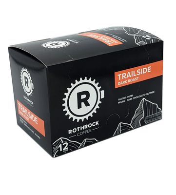 Rothrock Coffee - Trailside - Dark Roast - K-Cups - Specialty Coffee Pods - Single Serve - Full-Bodied &amp; Smooth - Earthy &amp; Traditional Flavor - Rich Chocolate &amp; Nutty Notes - 12 Count