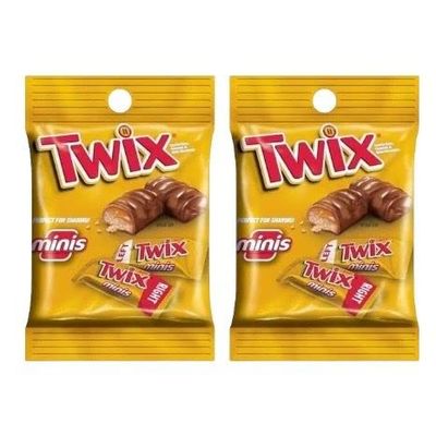 (2pack) TWIX Caramel Minis Size Chocolate Cookie Candy Bars