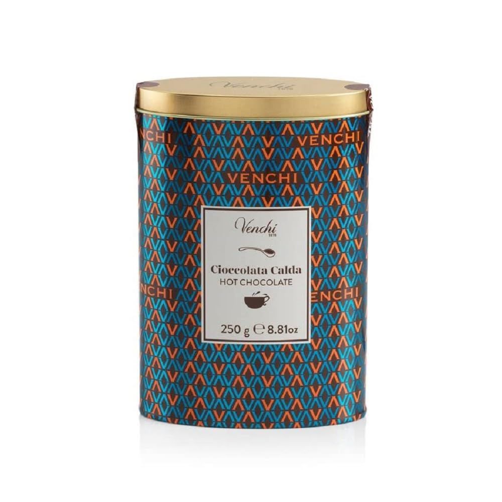 Venchi Cocoa for Hot Chocolate in metal tin - Vegan, 8.81 oz