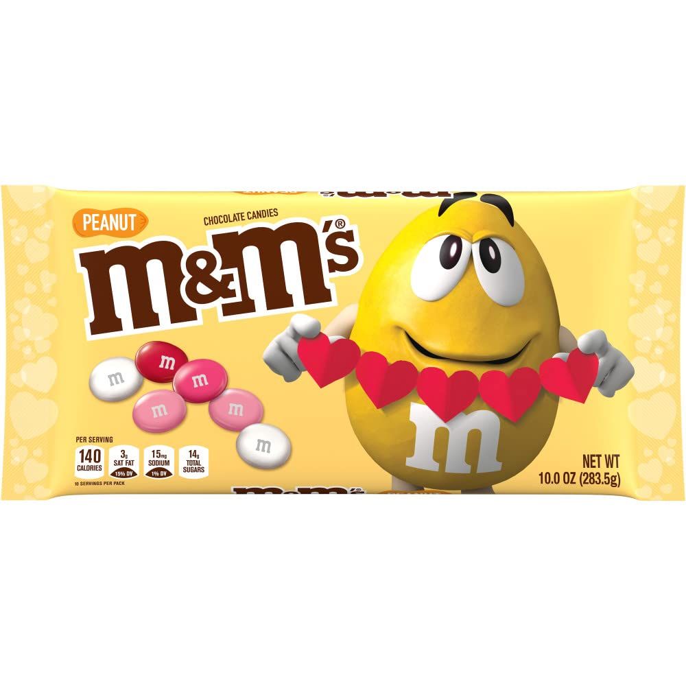 M&amp;M&#39;S Peanut Chocolate Candies, Valentines Day Candy, Cupid&#39;s Mix, 10 oz