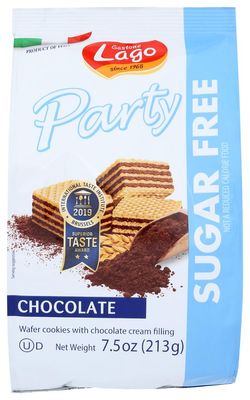 Gastone Lago Party Wafers Chocolate Cream Filling 7.5oz Chocolate Sugar Free