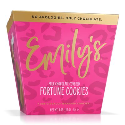 Emily&#39;s Milk Chocolate Covered Fortune Cookies, Crunchy Vanilla Flavored, Individually Wrapped