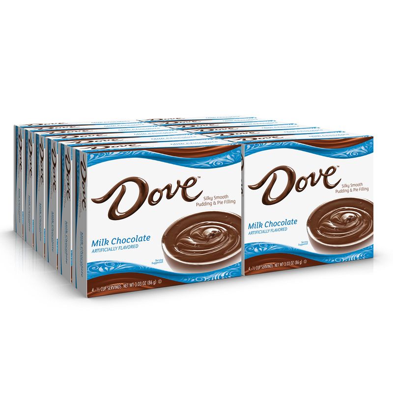 Dove Pudding Mix, 3.34 oz. Box (12 Pack), Milk Chocolate  Rich Indulgent Pudding Mix and Pie Filling, 4 Servings Per Box, Made with Kosher Dairy