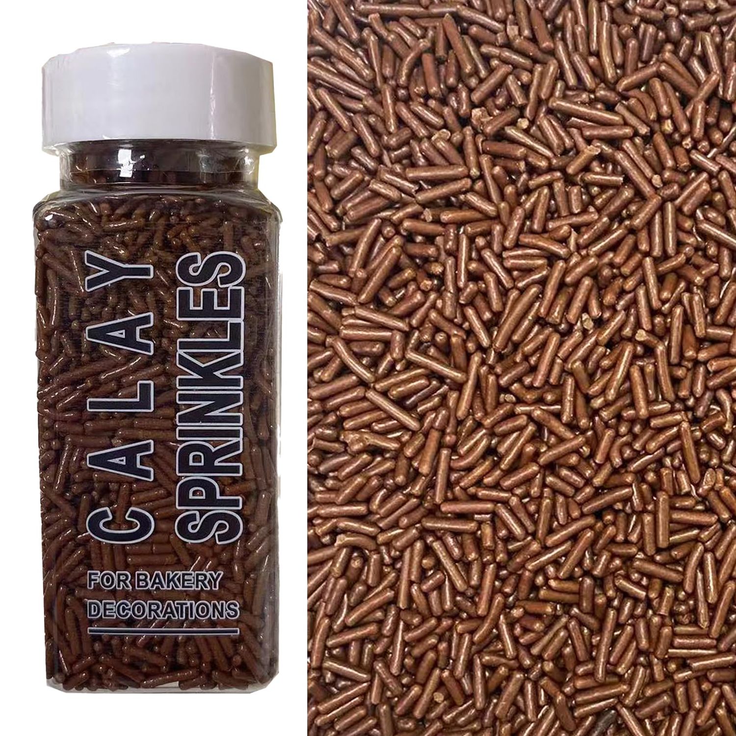 Sentovac Chocolate Soft Jimmies Sprinkles Edible for Cake Decorating Brown Sprinkles Sugar Candy Cookie Cupcake Topper Ice Cream Baking Decorations Wedding Halloween Christmas Supplies 3.35oz