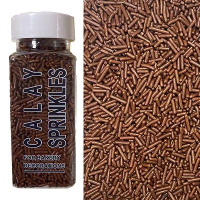 Sentovac Chocolate Soft Jimmies Sprinkles Edible for Cake Decorating Brown Sprinkles Sugar Candy Cookie Cupcake Topper Ice Cream Baking Decorations Wedding Halloween Christmas Supplies 3.35oz