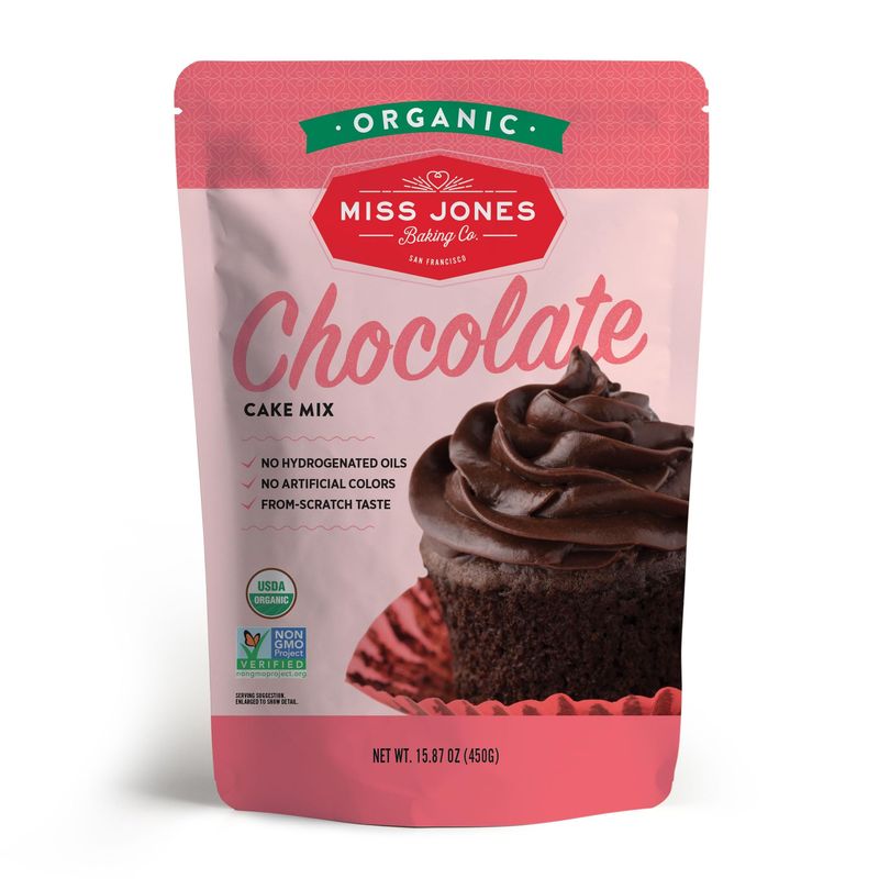 Miss Jones Baking Organic Cake and Cupcake Mix, Non-GMO, Vegan-Friendly, Moist and Fluffy: Chocolate (Pack of 3)