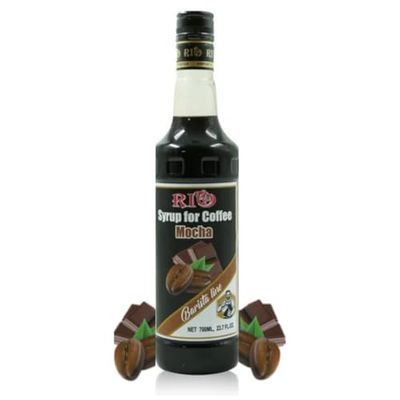 RIO Mocha Flavored Coffee Syrup 700ml Classic Chocolate and Coffee Combo, Perfect for Hot or Iced Coffee and Desserts