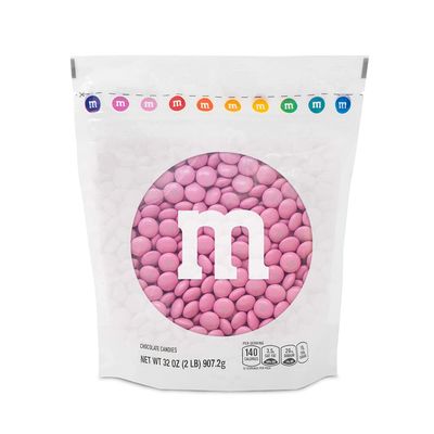 M&amp;MS Pink Milk Chocolate Candy, 2lbs of M&amp;M&#39;S in Resealable Pack for Candy Bars, Birthdays, Baby Showers, Gender Reveals, It&#39;s A Girl, Dessert Tables &amp; DIY Party Favors
