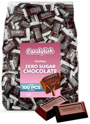 Zero Sugar Milk Chocolate Candy Bars - Approx. 100 Pieces, 30 Ounces Bulk Pack