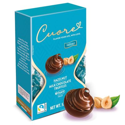Witor&#39;s Chocolates, Cuore Chocolate Truffles with Creamy Filling, Italian Truffles, Made in Italy, Perfect for Gifting (5.11 oz, Hazlenut)