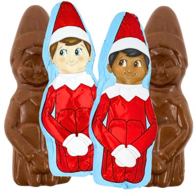 Shelf Elf Chocolate Figured Gift Set, Individually Foil Wrapped Milk Chocolates, Christmas Stocking Stuffers