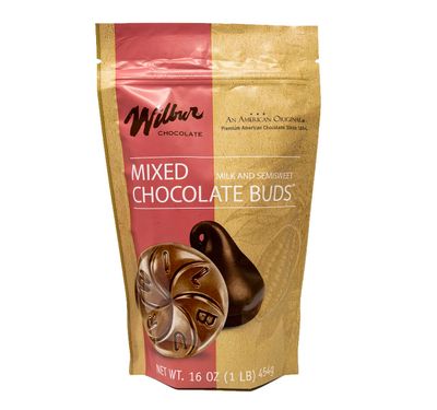 Wilbur Buds Dark Semi Sweet Chocolate &amp; Milk Chocolate (8 oz. of each) 1 lb. # 19034