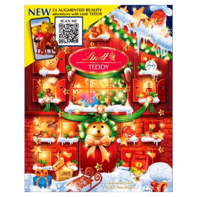 Lindt Bear &amp; Friends Advent Calendar, 24 Fine Milk and White Chocolates, 250g