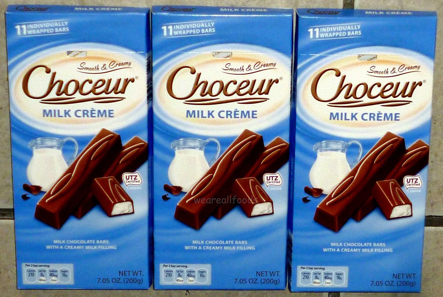 Choceur Milk Chocolate Milk Creme Bars Made in Germany, 7.05 Ounce (3 Pack)