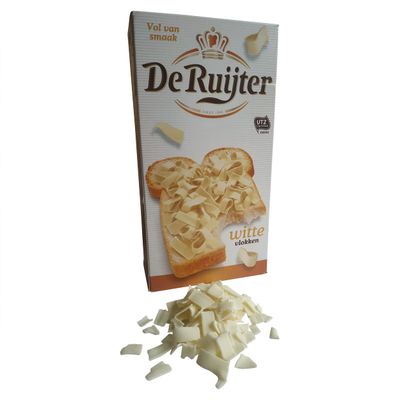 Chocolate Flakes White De Ruijter | De Ruijter Chocolate Flakes White | White Chocolate Flakes | 10.58 Ounce Total