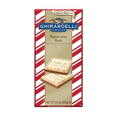 Ghirardelli Peppermint Bark Milk Chocolate Bar, Holiday Candy Christmas Gift, 3.5 oz, Pack of 4