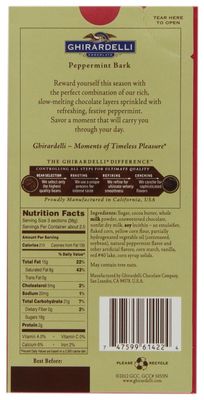 Ghirardelli Peppermint Bark Milk Chocolate Bar, Holiday Candy Christmas Gift, 3.5 oz, Pack of 4