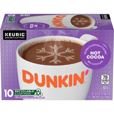 Dunkin&#39; Milk Chocolate Hot Cocoa, 0.51 Oz, 10 Ct
