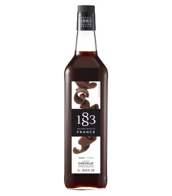 1883 Chocolate Syrup - Flavored Syrup for Hot &amp; Iced Beverages - Gluten-Free, Vegan, Non-GMO, Kosher, Preservative-Free, Made in France | Glass Bottle 1 Liter (33.8 Fl Oz)