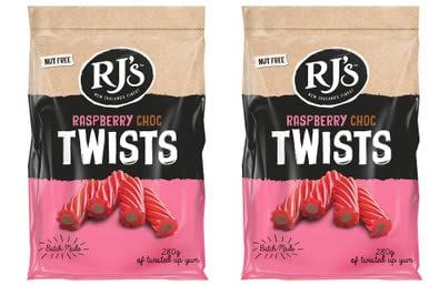 RJ&#39;s RJ&#39;S Raspberry Choc Twists, Licorice, 280g9.9 oz, (2 pack) {Imported from Canada}