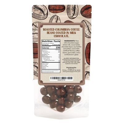 Green Jay Gourmet Milk Chocolate Covered Coffee Beans - Handmade &amp; Fresh Milk Chocolate Espresso Beans - Great Gift for Chocolate Lovers - 8 Ounce Resealable Bag