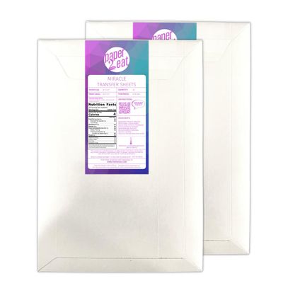 paper2eat edible Miracle Transfer Sheets (formerly Chocolate Transfer Sheets) 8.5 x 11 - 50 count - For Edible Paper Printers