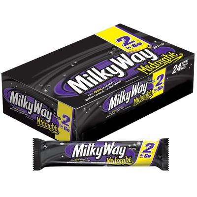 Milky Way Midnight Dark Chocolate Sharing Size Candy Bars 2.83-Ounce Bar 24-Count Box
