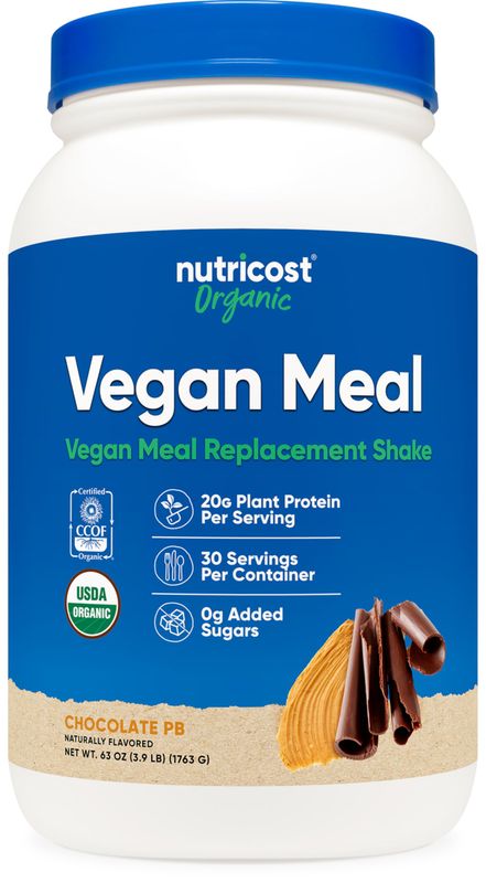 Nutricost Organic Vegan Meal Replacement Shake Powder (Chocolate Peanut Butter) - Certified USDA Organic and Gluten Free