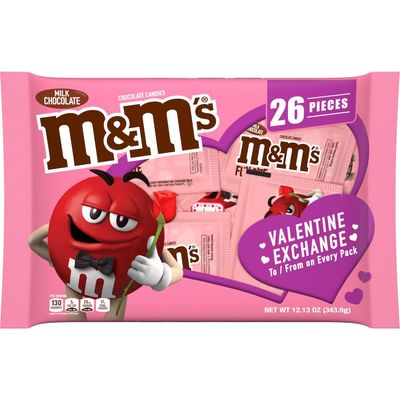 M&amp;M&#39;S Milk Chocolate Fun Size Valentine Chocolate Candy, 12.13 oz Bag