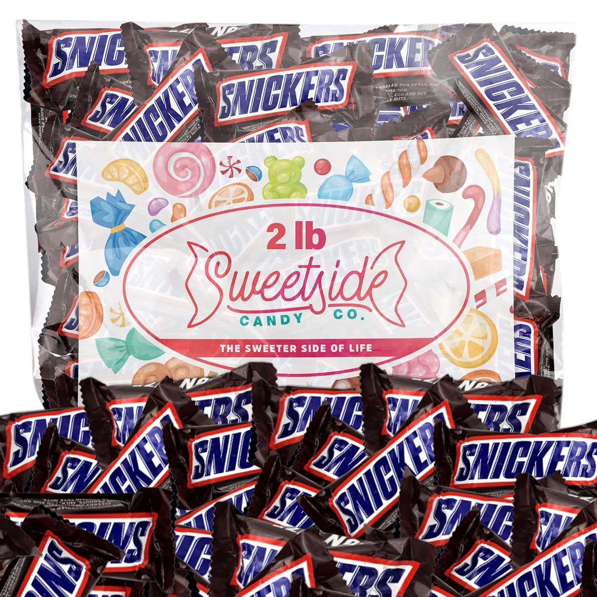 Snickers Candy Bars - Bag of Snickers Fun Size Easter Candy Bars - Individually Wrapped Snickers Bars - Bulk Candy, Easter Candy, Halloween, Birthday Party Favors (2 LBS)
